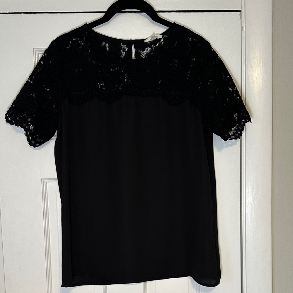 Pleione Black Lace Blouse